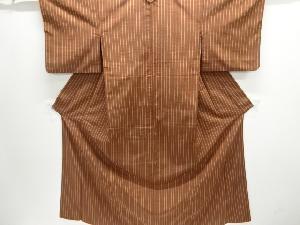 アンティーク　縞織り出し手織り節紬着物